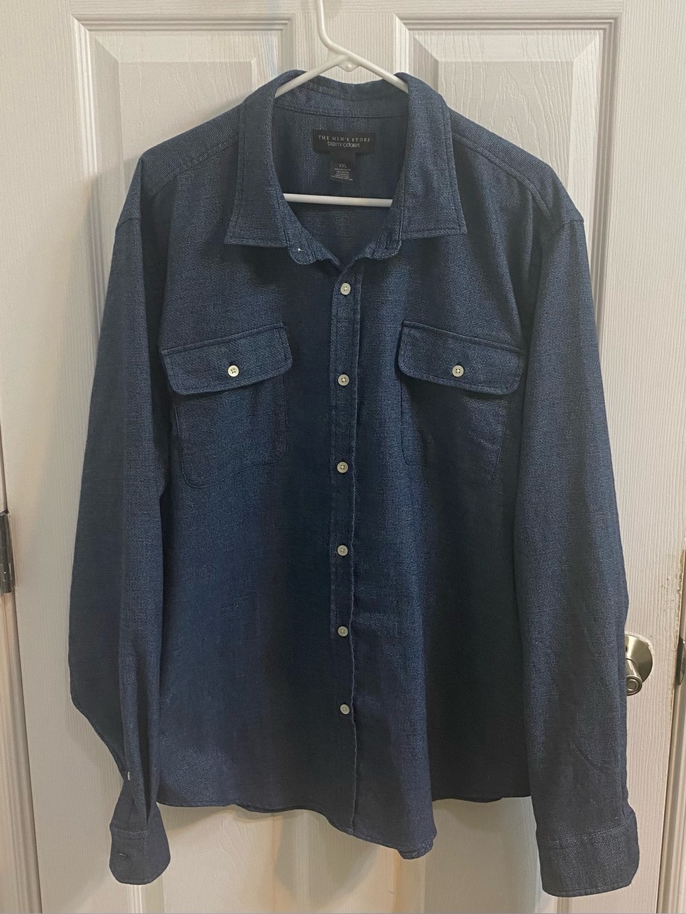 The Men's Store Bloomingdale's Shirt Mens XXL Blue Long Sleeve Button Up Office